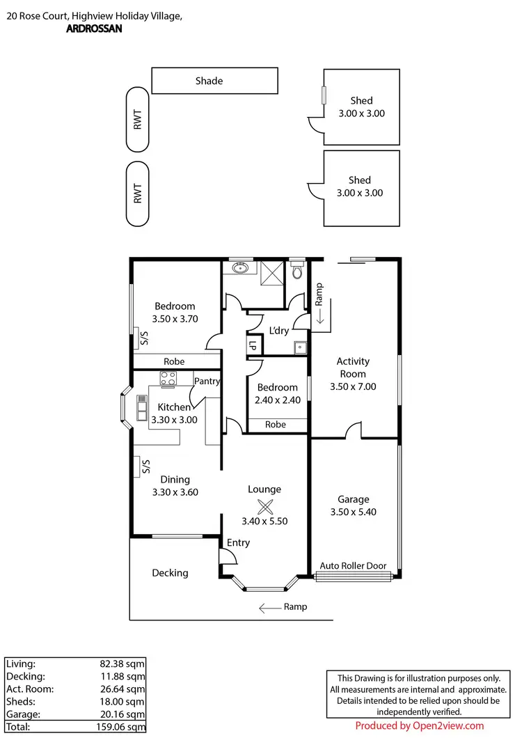 Floorplan of Homely house listing, 20 Rose Court Highview Holiday Village, Ardrossan SA 5571