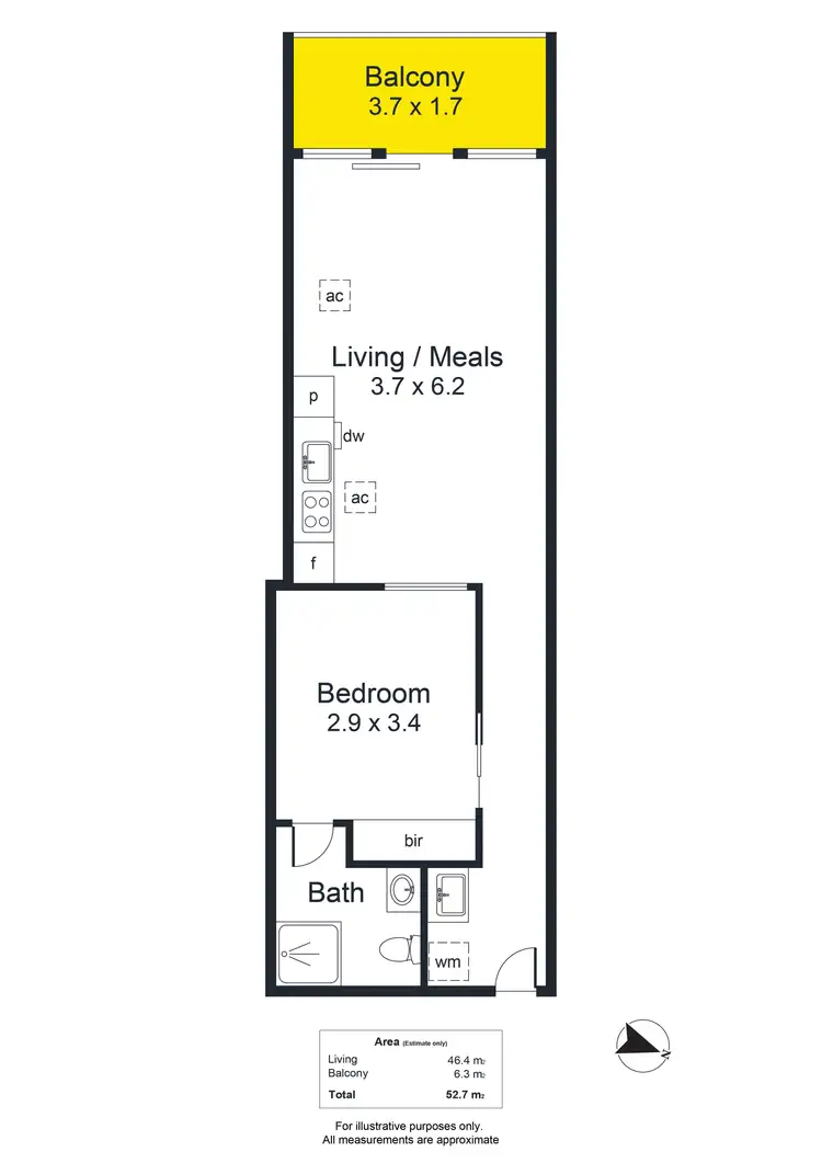 Floorplan of Homely apartment listing, 713/96 North Terrace, Adelaide SA 5000