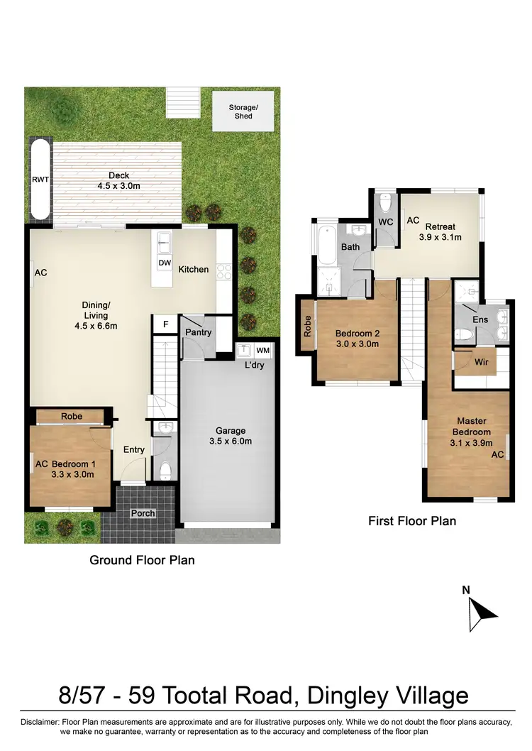 Floorplan of Homely townhouse listing, 8/57-59 Tootal Road, Dingley Village VIC 3172