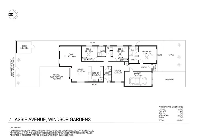 Floorplan of Homely house listing, 7 Lassie Avenue, Windsor Gardens SA 5087