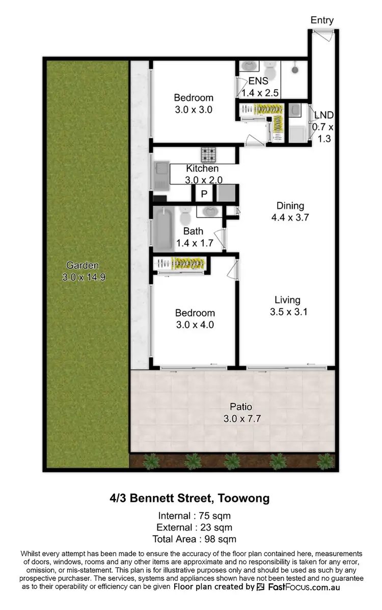 Floorplan of Homely unit listing, 4/3 Bennett Street, Toowong QLD 4066