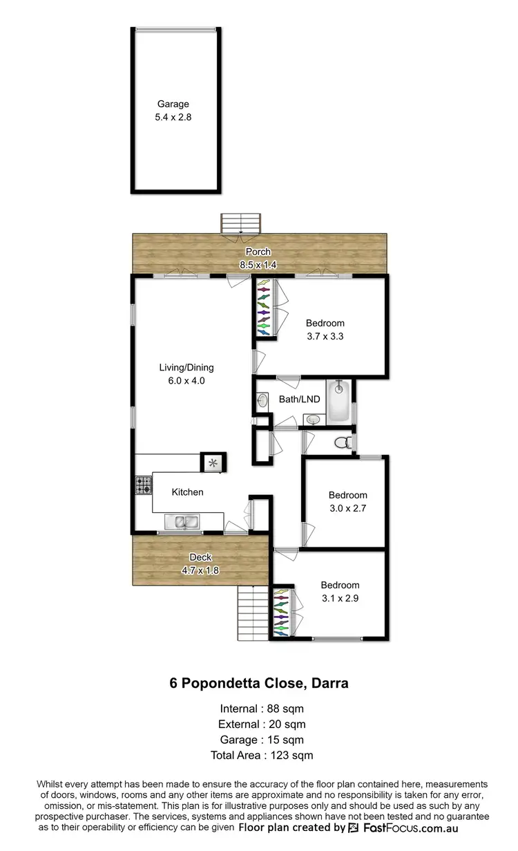 Floorplan of Homely house listing, 6 Popondetta Close, Darra QLD 4076