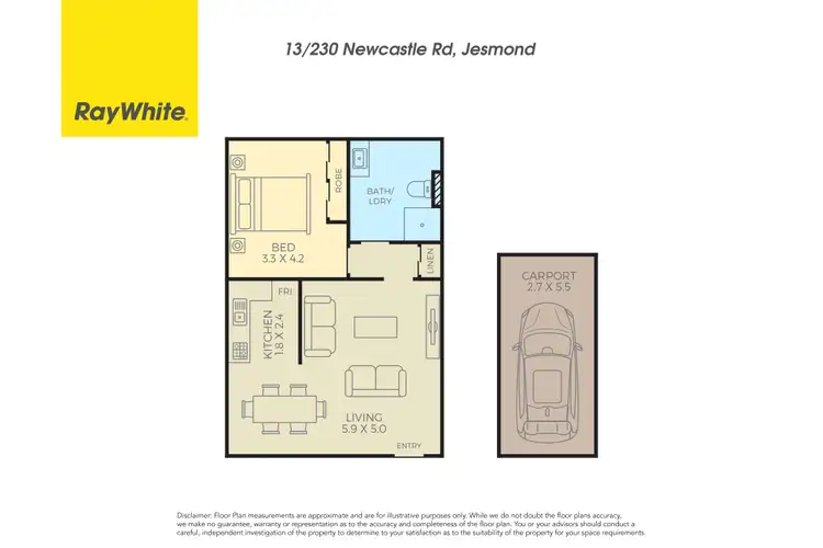 Floorplan of Homely unit listing, 13/230 Newcastle Road, Jesmond NSW 2299