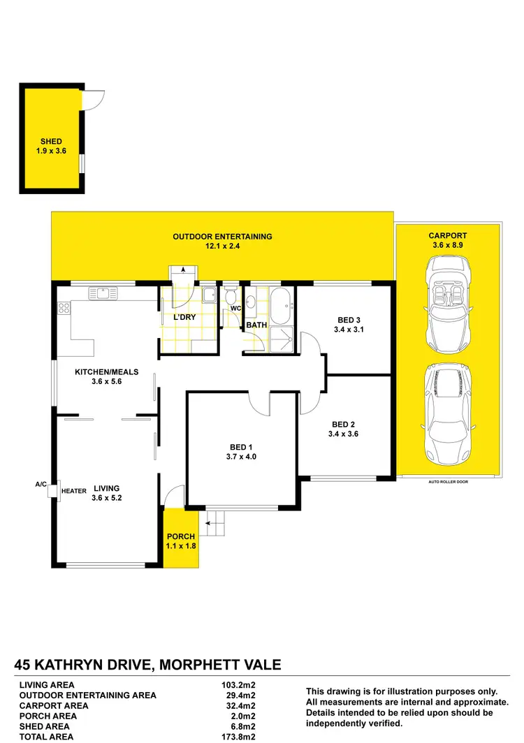 Floorplan of Homely house listing, 45 Kathryn Drive, Morphett Vale SA 5162