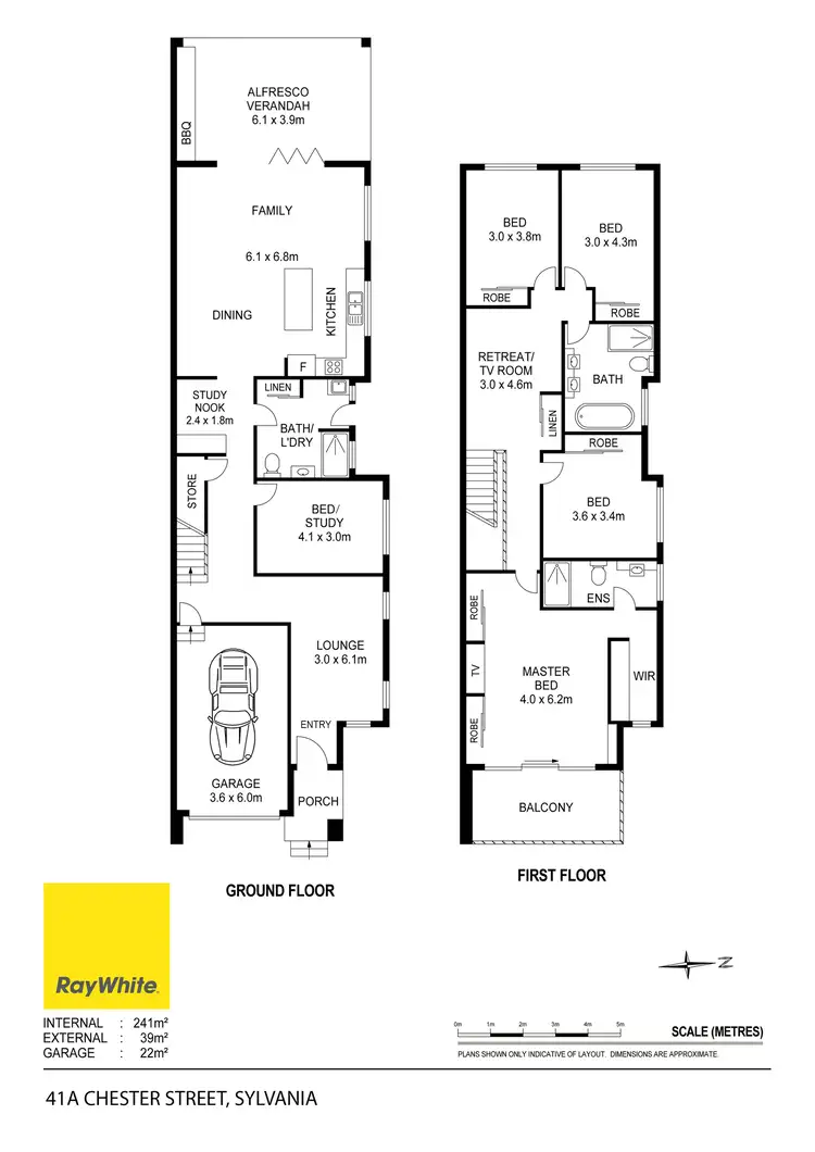 Floorplan of Homely semi-detached listing, 41A Chester Street, Sylvania NSW 2224