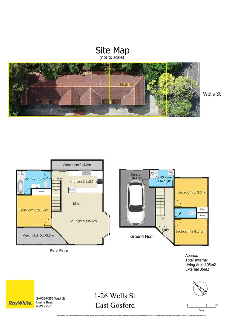 Floorplan of Homely townhouse listing, 1/26 Wells Street, East Gosford NSW 2250
