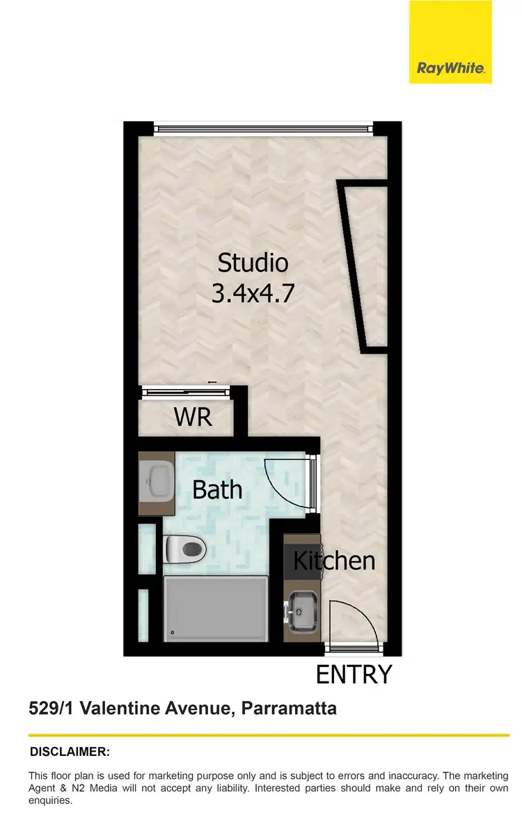 Floorplan of Homely apartment listing, 529/1-3 Valentine Avenue, Parramatta NSW 2150