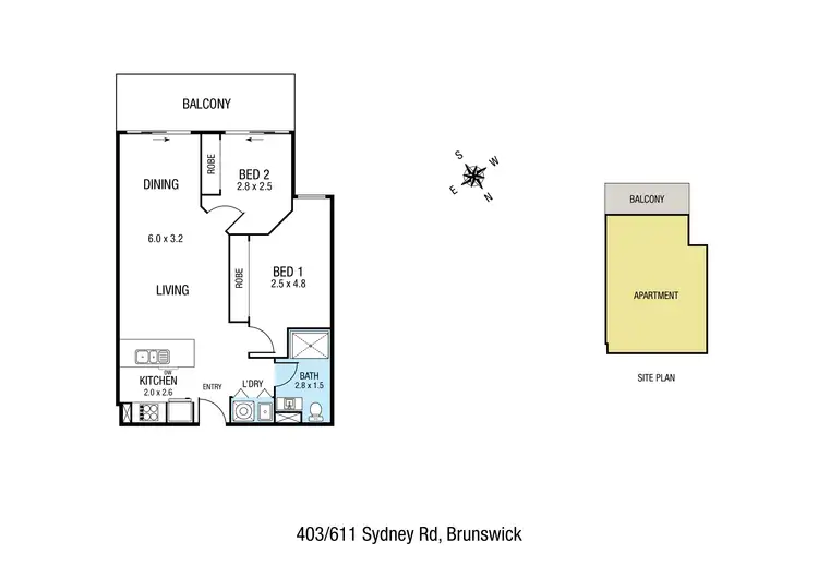 Floorplan of Homely apartment listing, 403/611 Sydney Road, Brunswick VIC 3056