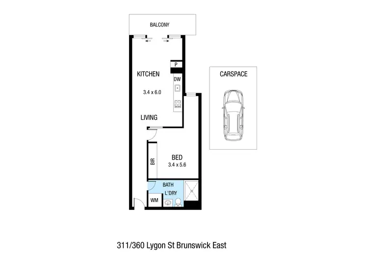 Floorplan of Homely apartment listing, 311/360 Lygon Street, Brunswick East VIC 3057