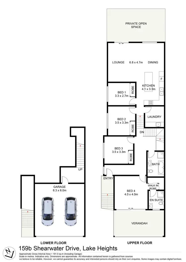 Floorplan of Homely semi-detached listing, 159B Shearwater Drive, Lake Heights NSW 2502