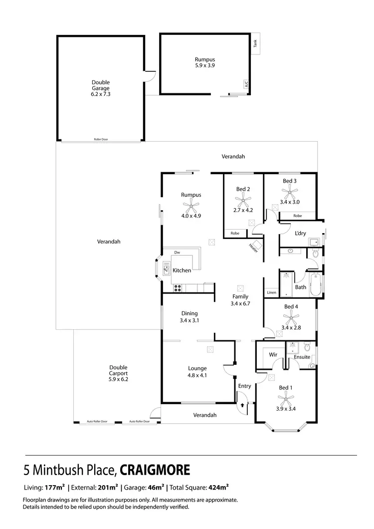 Floorplan of Homely house listing, 5 Mintbush Place, Craigmore SA 5114