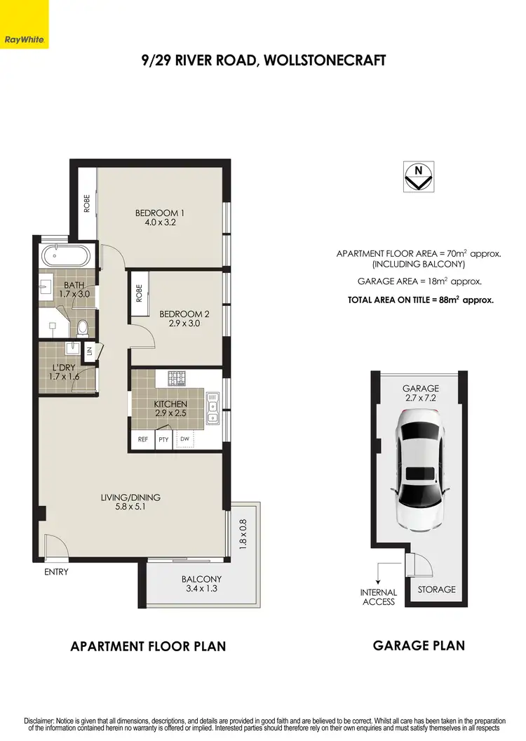 Floorplan of Homely apartment listing, 9/29 River Road, Wollstonecraft NSW 2065
