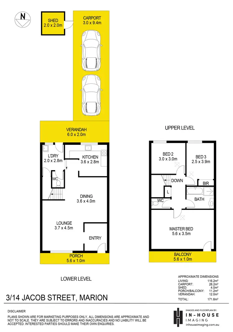Floorplan of Homely townhouse listing, 3/14 Jacob Street, Marion SA 5043
