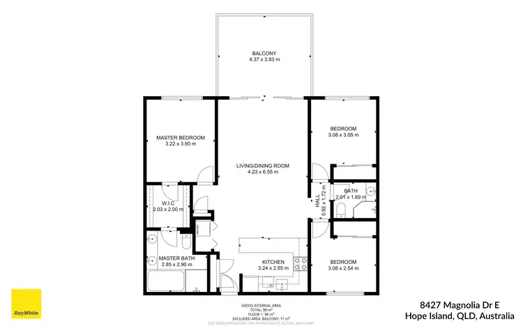 Floorplan of Homely apartment listing, 8427 Magnolia Drive East, Hope Island QLD 4212