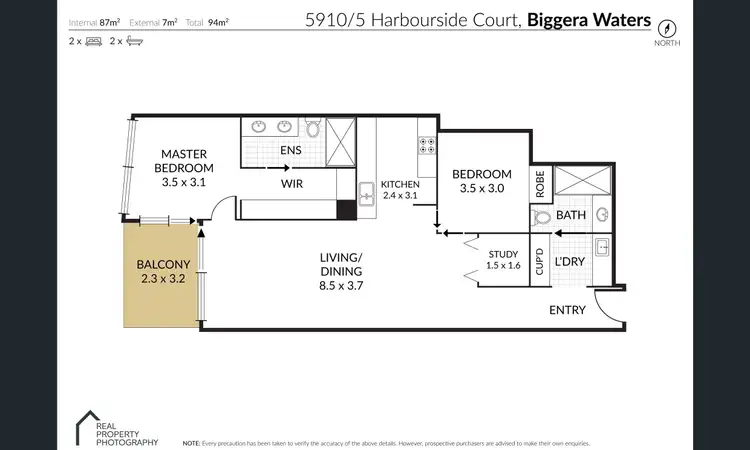 Floorplan of Homely apartment listing, 5910/5 Harbour Side Court, Biggera Waters QLD 4216