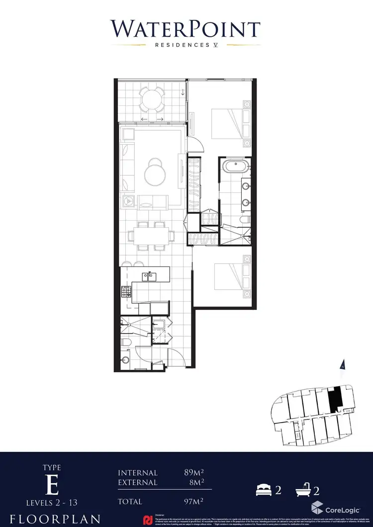Floorplan of Homely apartment listing, 5105/5 Harbour Side Court, Biggera Waters QLD 4216