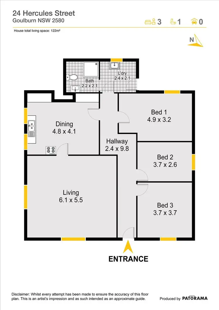 Floorplan of Homely house listing, 24 Hercules Street, Goulburn NSW 2580