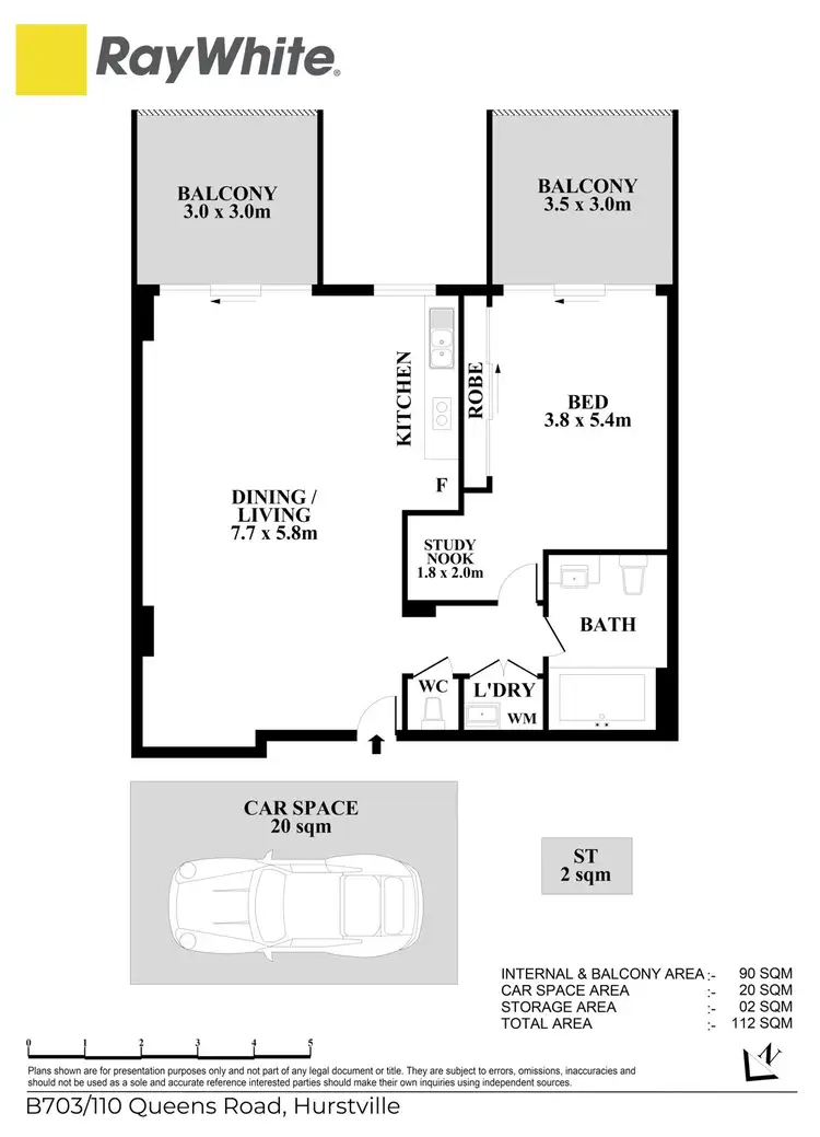 Floorplan of Homely unit listing, 703/110 Queens Road, Hurstville NSW 2220