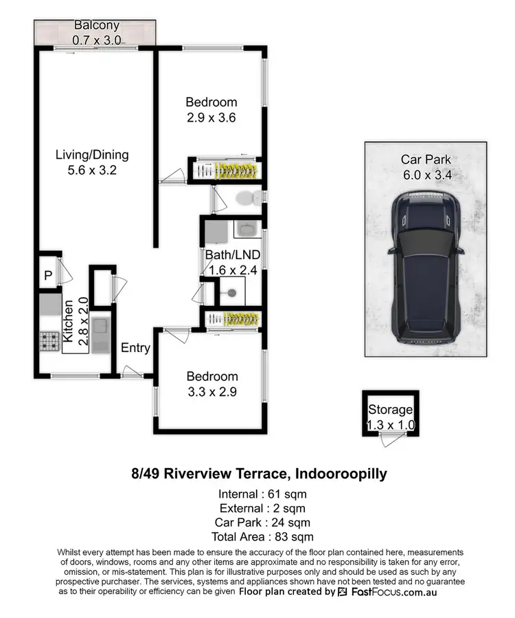 Floorplan of Homely unit listing, 8/49 Riverview Terrace, Indooroopilly QLD 4068