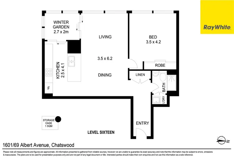 Floorplan of Homely unit listing, 1601/69 Albert Avenue, Chatswood NSW 2067