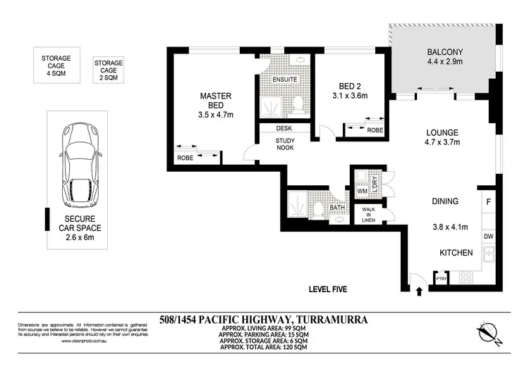 Floorplan of Homely apartment listing, 508/1454 Pacific Highway, Turramurra NSW 2074