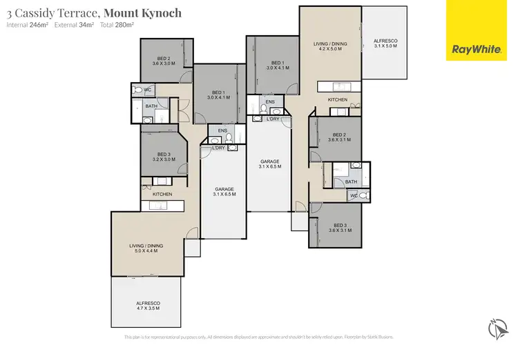 Floorplan of Homely unit listing, 1/3 Cassidy Terrace, Mount Kynoch QLD 4350