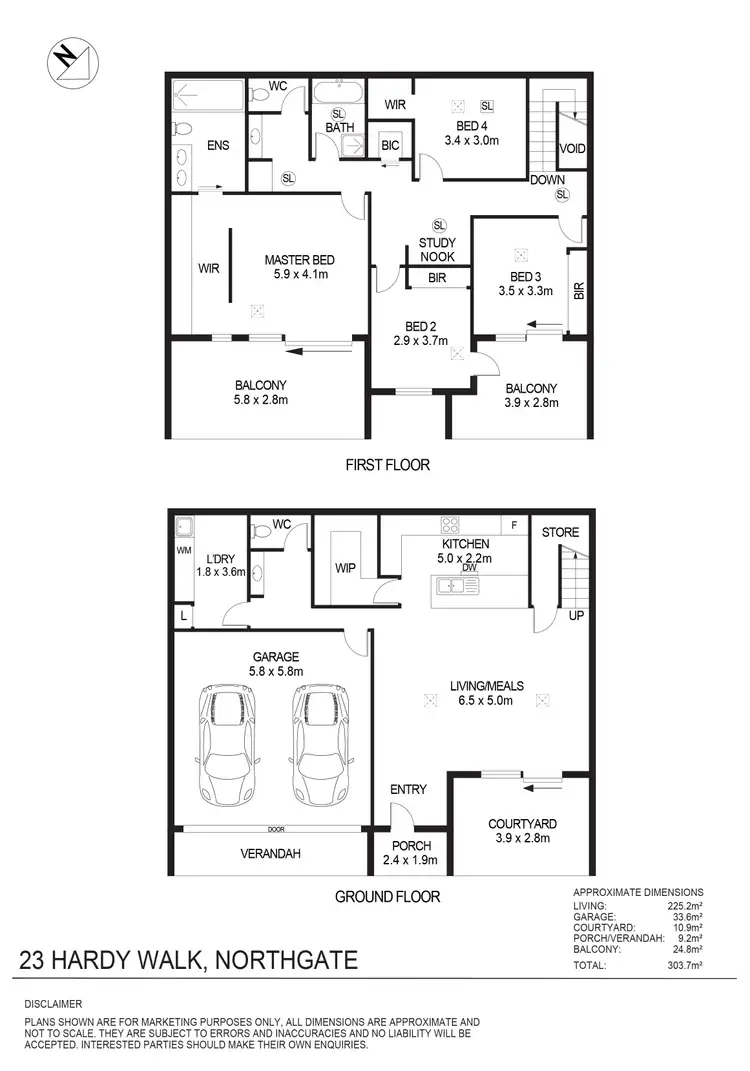 Floorplan of Homely house listing, 23 Hardy Walk, Lightsview SA 5085