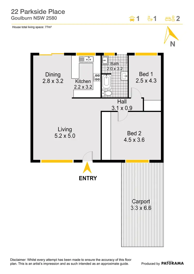 Floorplan of Homely house listing, 22 Parkside Place, Goulburn NSW 2580