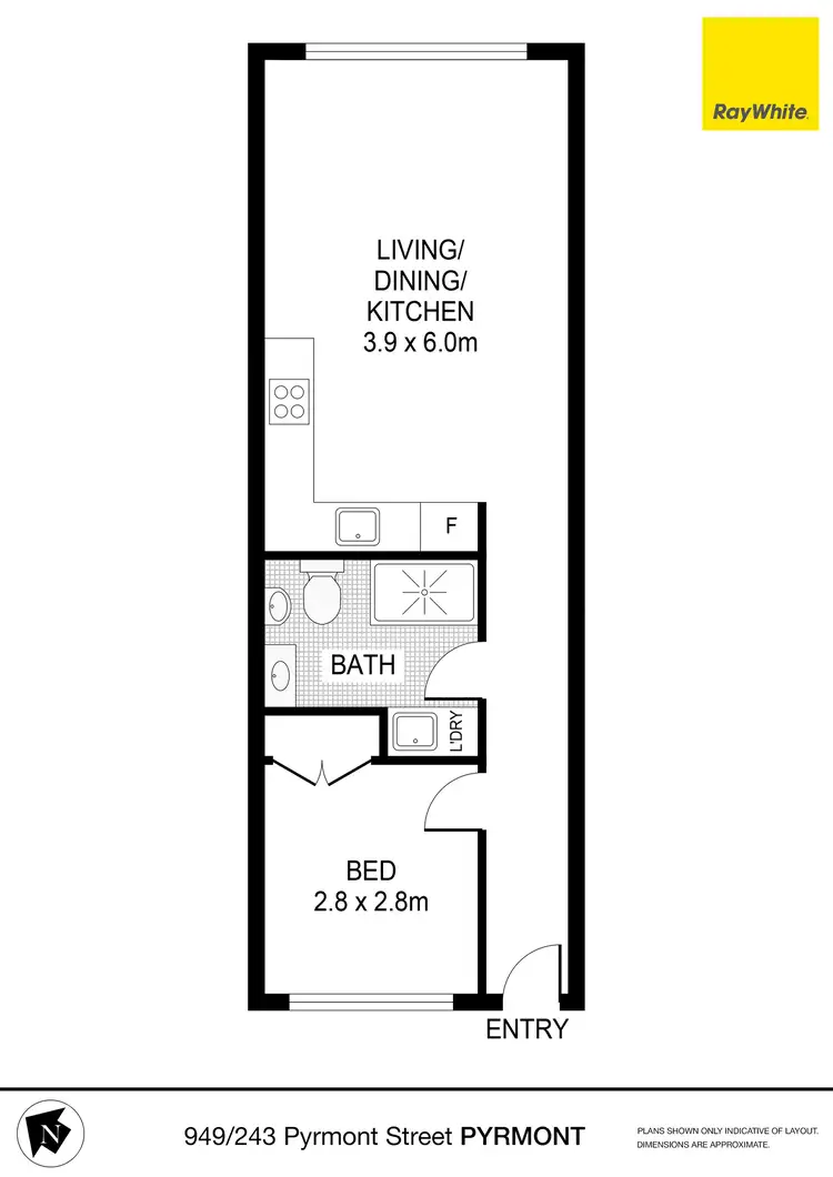 Floorplan of Homely apartment listing, 949/243-271 Pyrmont Street, Pyrmont NSW 2009