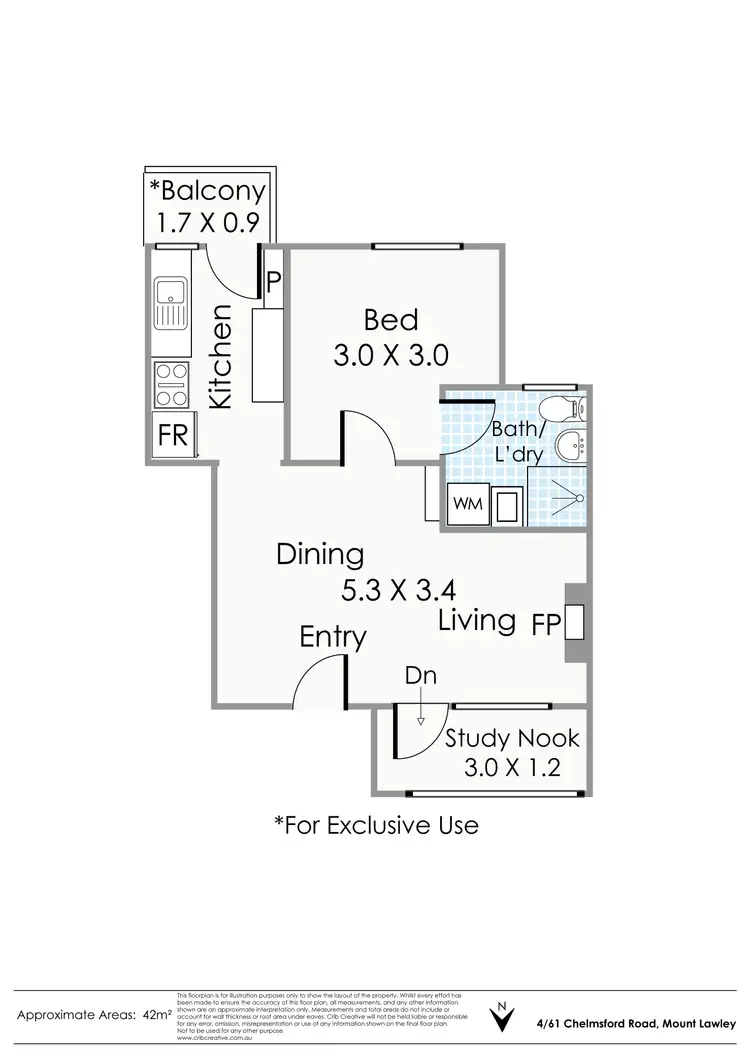 Floorplan of Homely apartment listing, 4/61 Chelmsford Road, Mount Lawley WA 6050