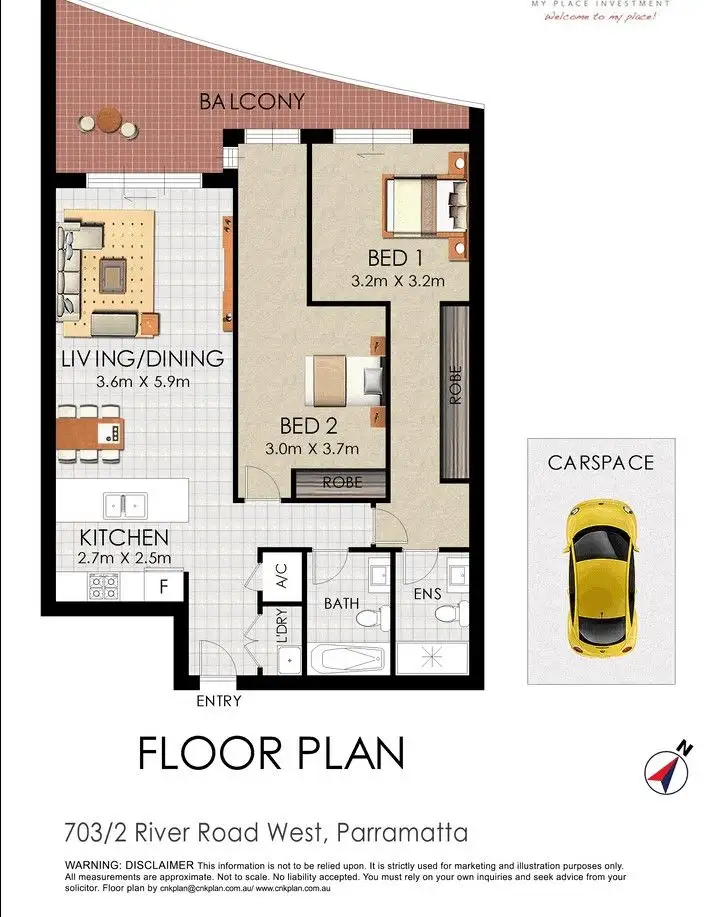 Floorplan of Homely unit listing, 703/2 River Road West, Parramatta NSW 2150