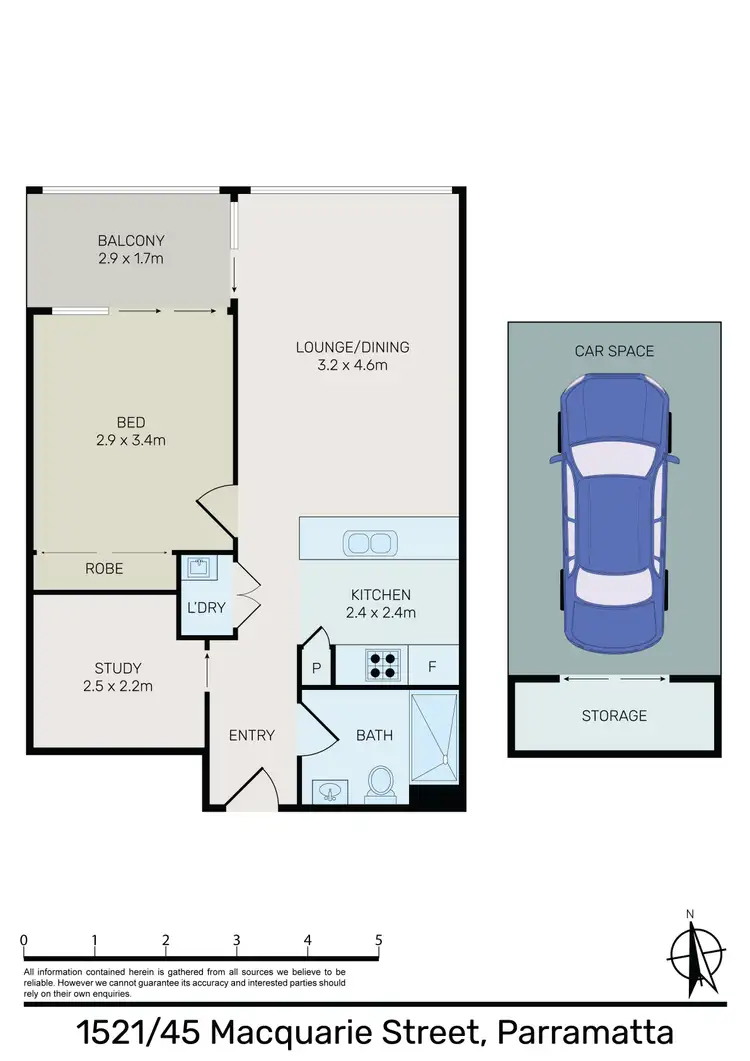 Floorplan of Homely apartment listing, 1521/45 Macquarie Street, Parramatta NSW 2150