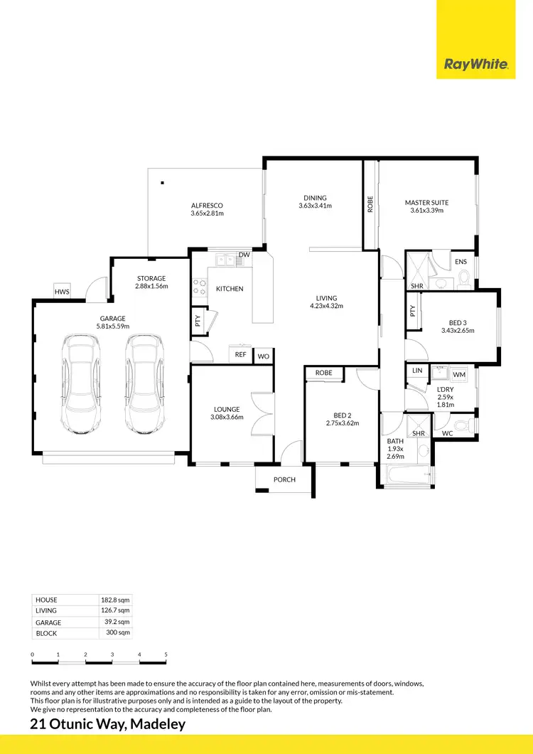 Floorplan of Homely house listing, 21 Otunic Way, Madeley WA 6065