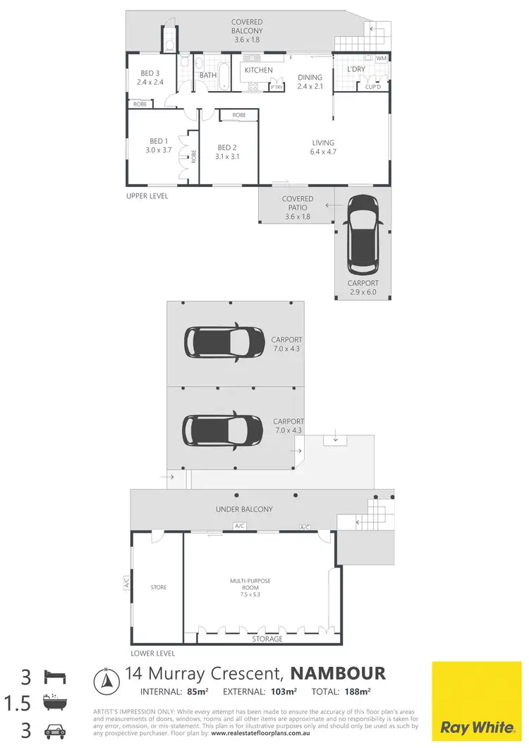 Floorplan of Homely house listing, 14 Murray Crescent, Nambour QLD 4560