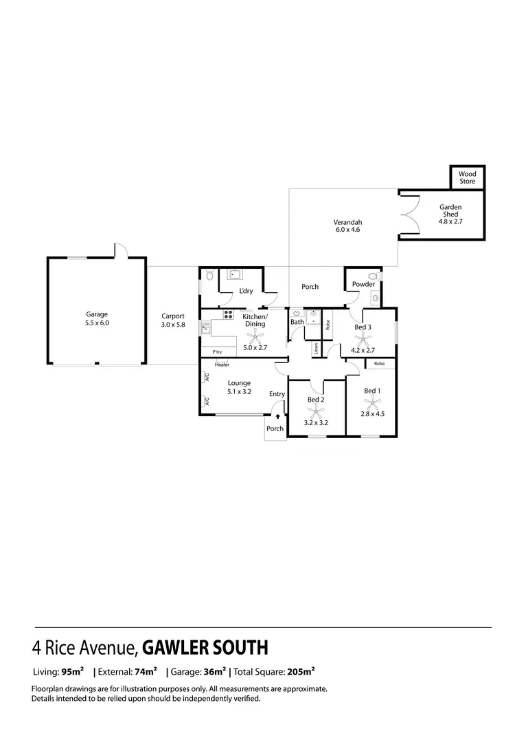 Floorplan of Homely house listing, 4 Rice Avenue, Gawler South SA 5118