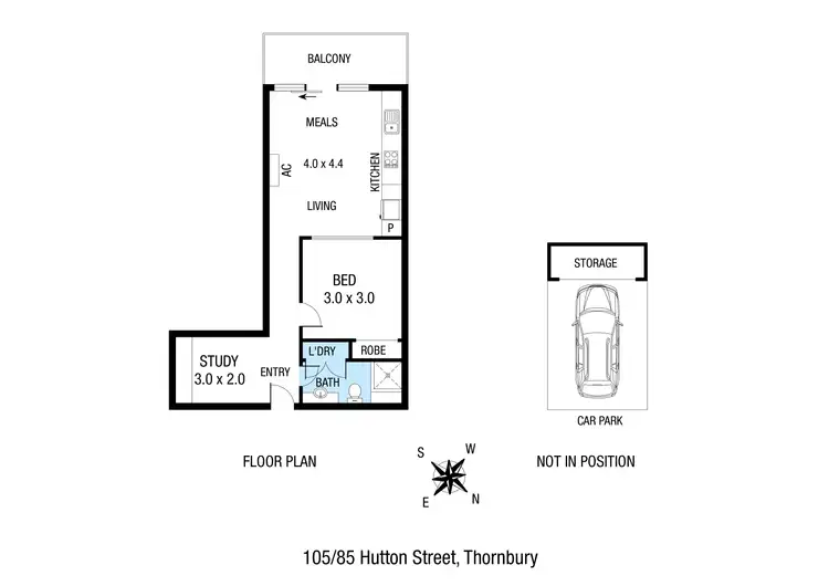 Floorplan of Homely apartment listing, 105/85 Hutton Street, Thornbury VIC 3071