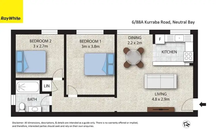 Floorplan of Homely apartment listing, 6/88A Kurraba Road, Neutral Bay NSW 2089