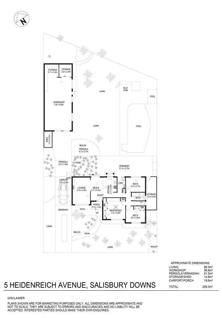 Floorplan of Homely house listing, 5 Heidenreich Avenue, Salisbury Downs SA 5108