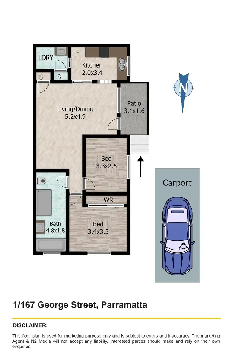 Floorplan of Homely unit listing, 1/167 George Street, Parramatta NSW 2150