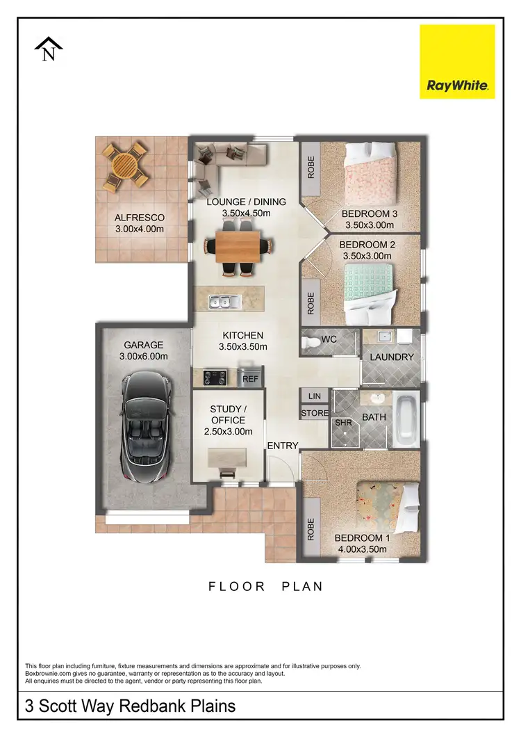 Floorplan of Homely house listing, 3 Scott Way, Redbank Plains QLD 4301