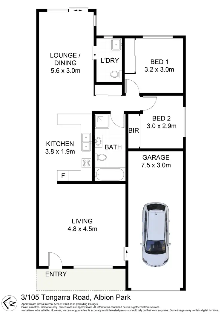 Floorplan of Homely villa listing, 3/105 Tongarra Road, Albion Park NSW 2527