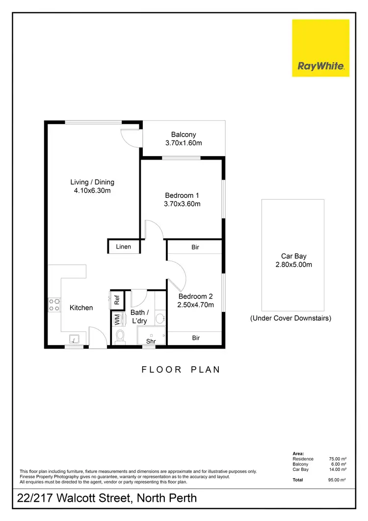 Floorplan of Homely apartment listing, 22/217 Walcott Street, North Perth WA 6006