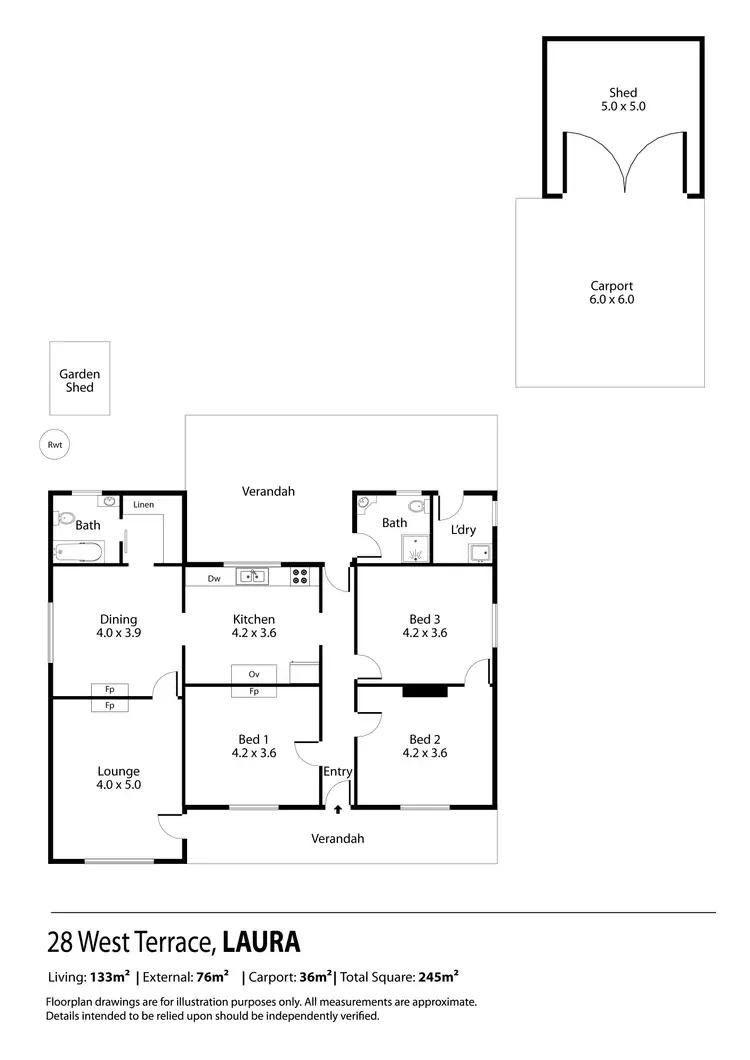 Floorplan of Homely house listing, 28 West Terrace, Laura SA 5480