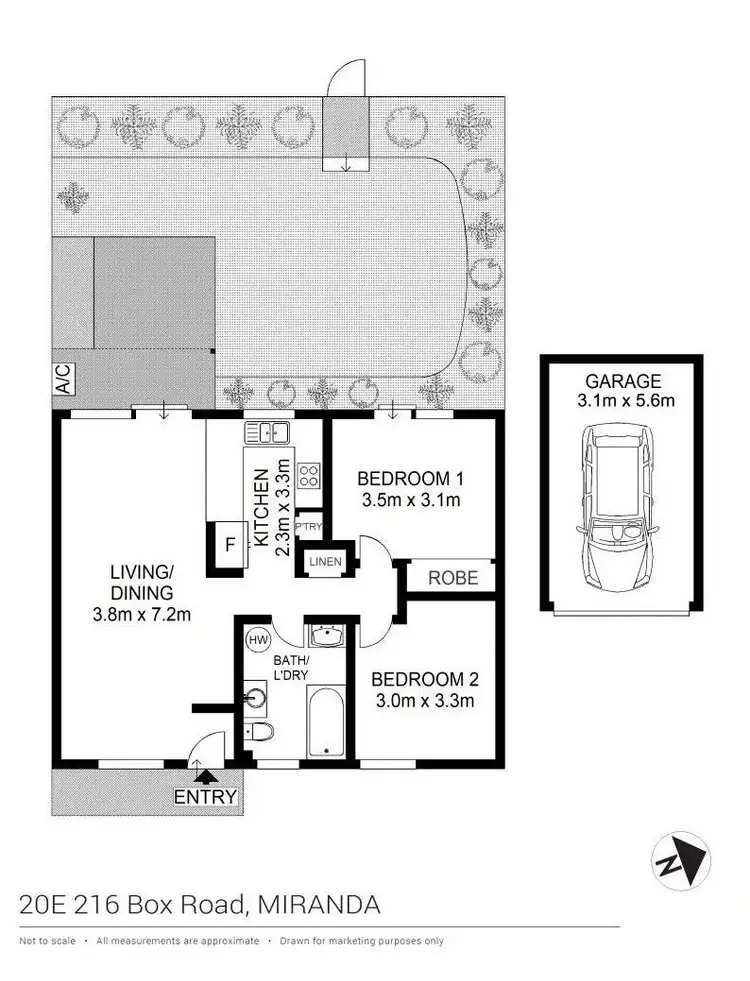 Floorplan of Homely villa listing, 20E/216 Box Road, Miranda NSW 2228
