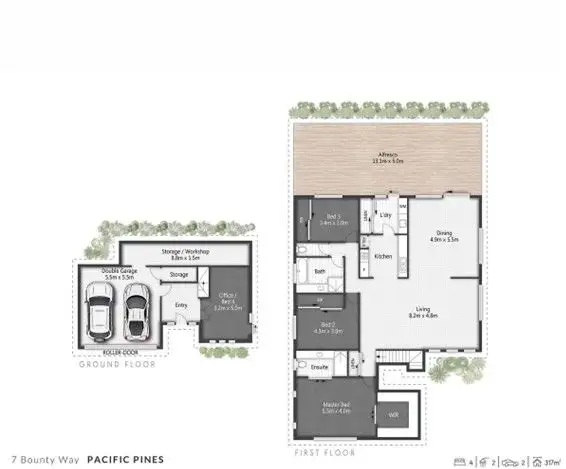 Floorplan of Homely house listing, 7 Bounty Way, Pacific Pines QLD 4211