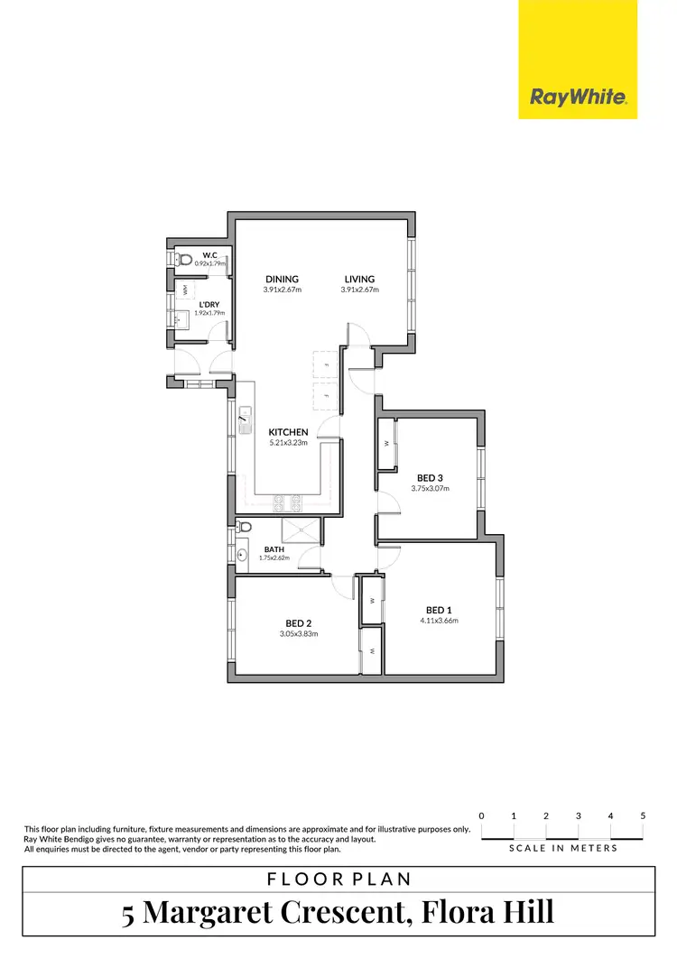 Floorplan of Homely house listing, 5 Margaret Crescent, Flora Hill VIC 3550