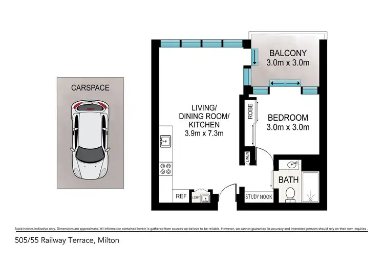Floorplan of Homely apartment listing, 505/55 Railway Terrace, Milton QLD 4064