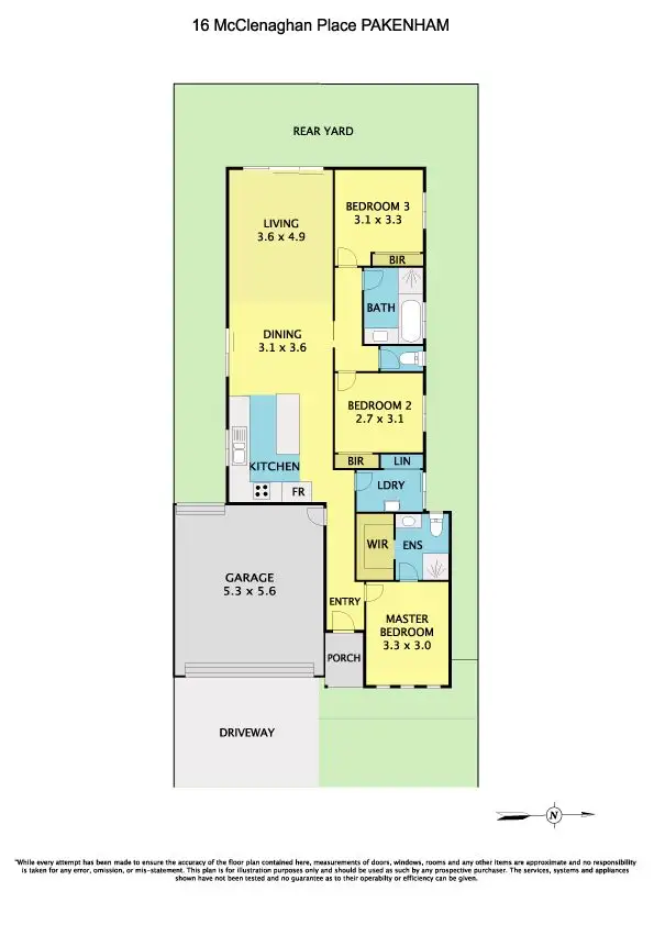 Floorplan of Homely house listing, 16 McClenaghan Place, Pakenham VIC 3810