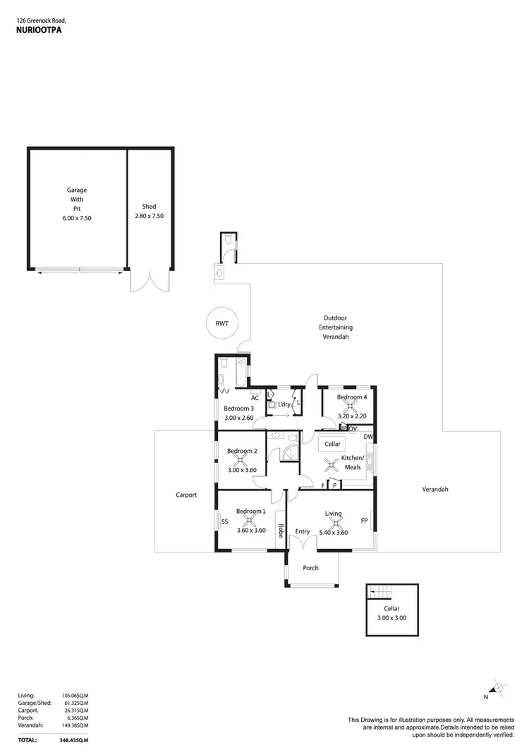 Floorplan of Homely house listing, 126 Greenock Road, Nuriootpa SA 5355