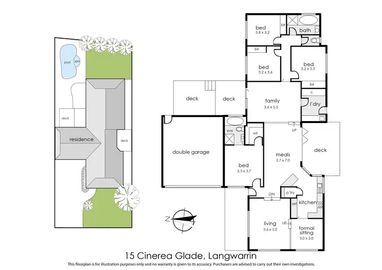 Floorplan of Homely house listing, 15 Cinerea Glade, Langwarrin VIC 3910